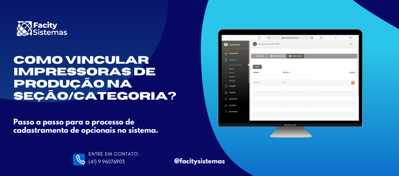 Como vincular impressoras de produção na seção/categoria?
