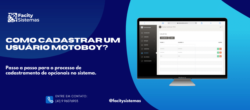 Como cadastrar usuário Entregador/ Motoboy?
