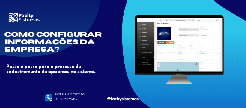 Como configurar informações da empresa?
