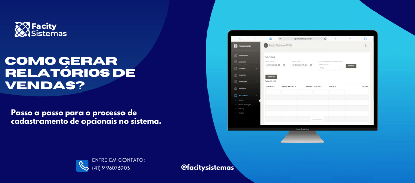 Como gerar relatório de vendas?